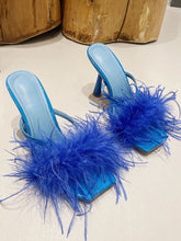 High Heel Pantoletten aus Federfell
